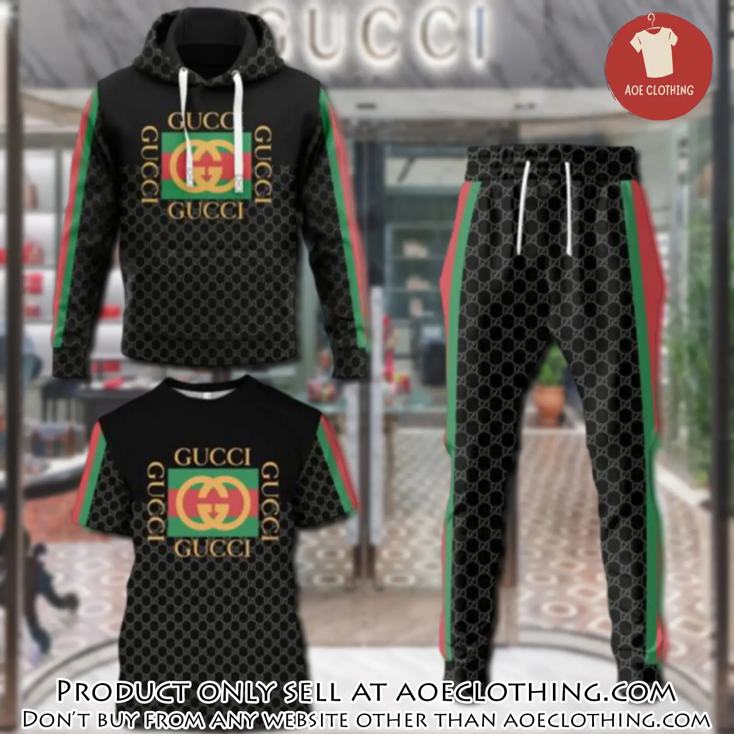 Gucci luxury brand combo tshirt hoodie long pants set trending 24 outfit sport lcs1030 aoe1445570